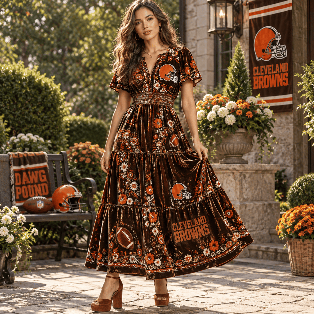 CLVB Premium Embroidered Velvet Maxi Dress PTKL