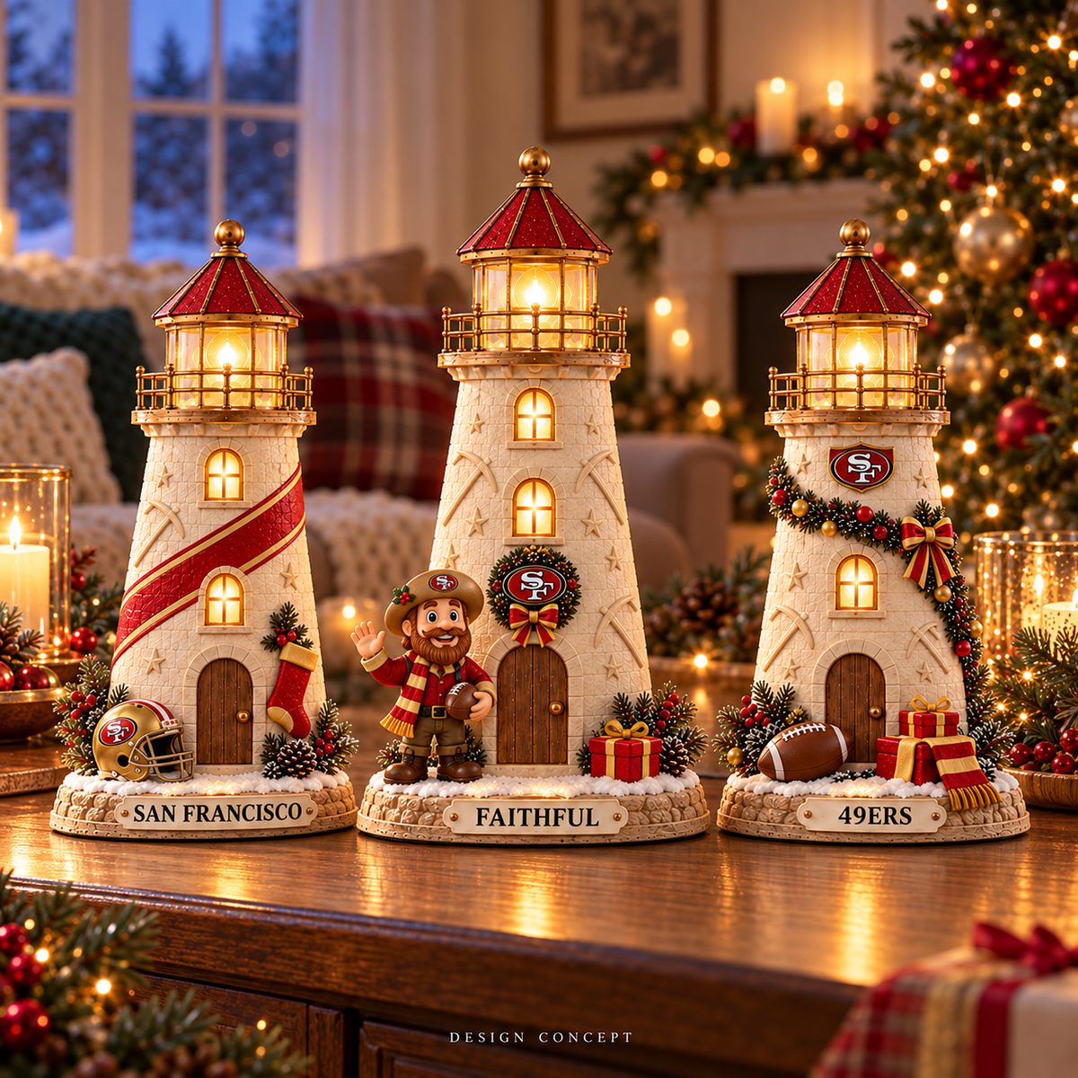 SF49 Premium Holiday Lighthouse Trio TMH