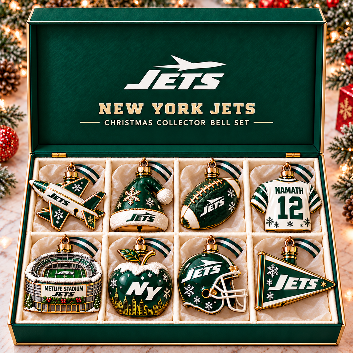 Premium NYJ Christmas Bell Ornament TTMH