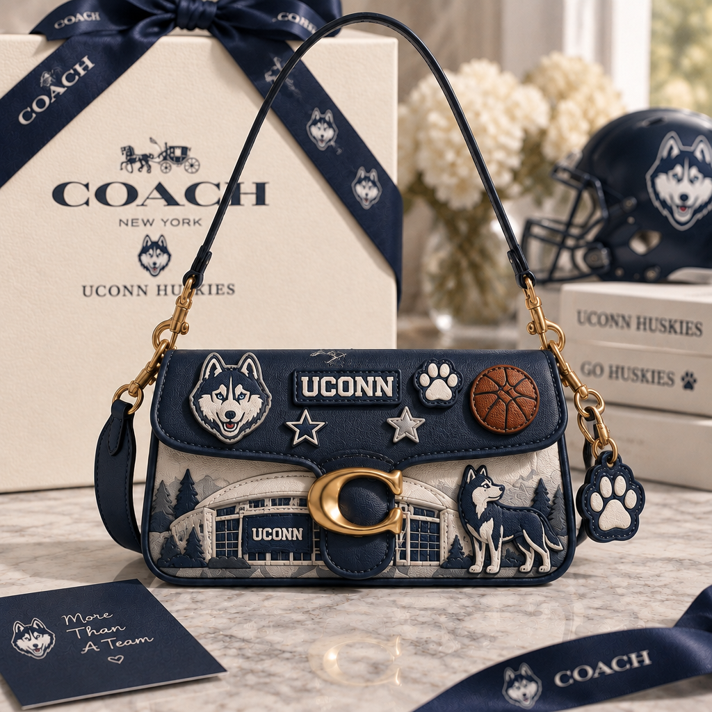 UCONN Huskies Coach Shoulder Cross With Charm