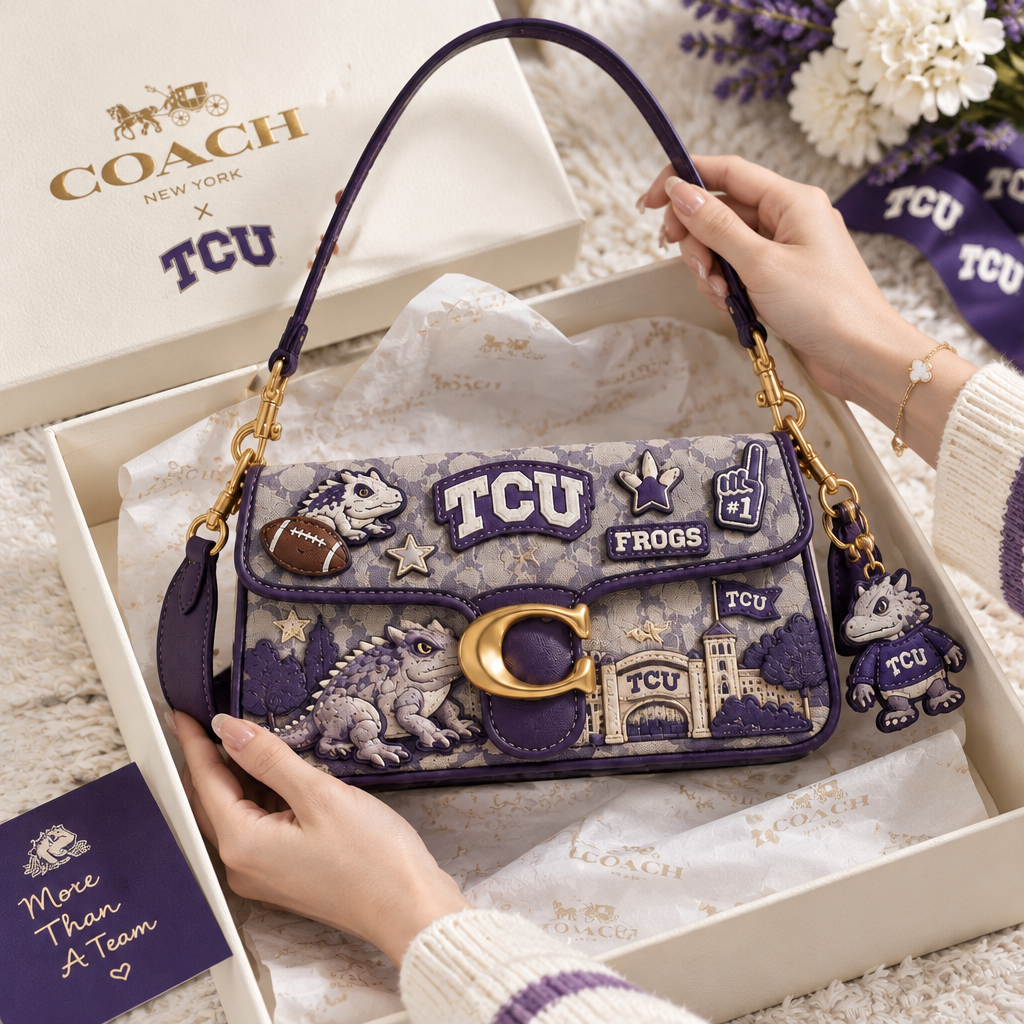 TCU Horned Frogs Coach Shoulder Cross With Charm