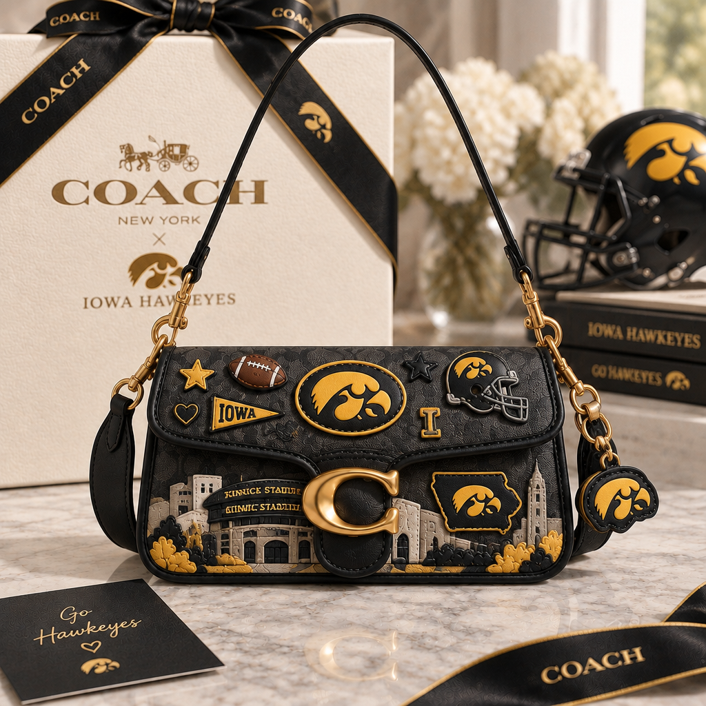 Iowa Hawkeyes Coach Shoulder Cross With Charm