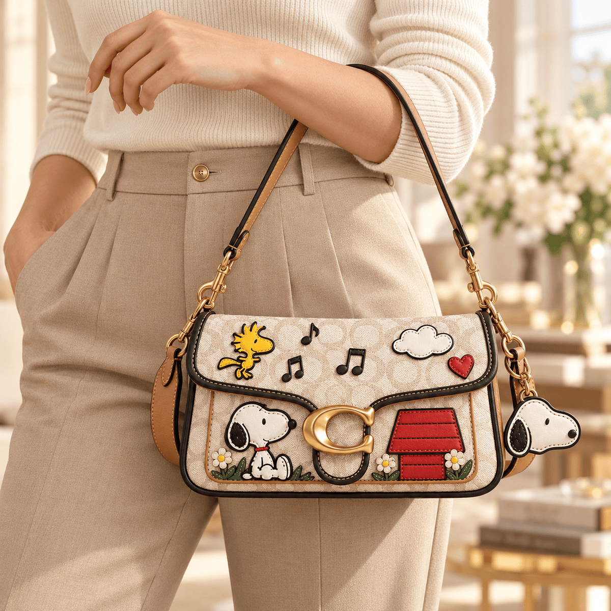 Premium SPNY Coach Shoulder Cross With Charm NPL